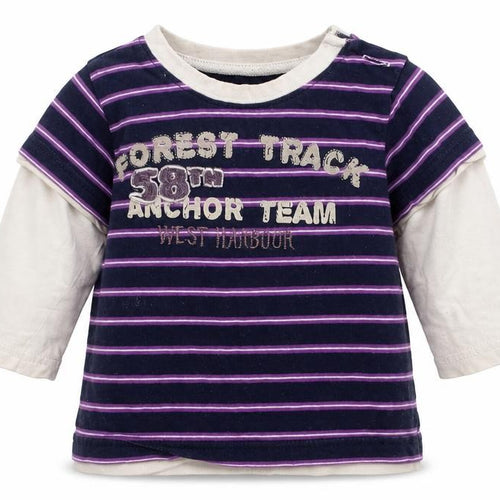 Preworn Baby Multicoloured Striped  Basic T-Shirt Size 6-9 Months  - FOREST TRACK WEST HARBOUR