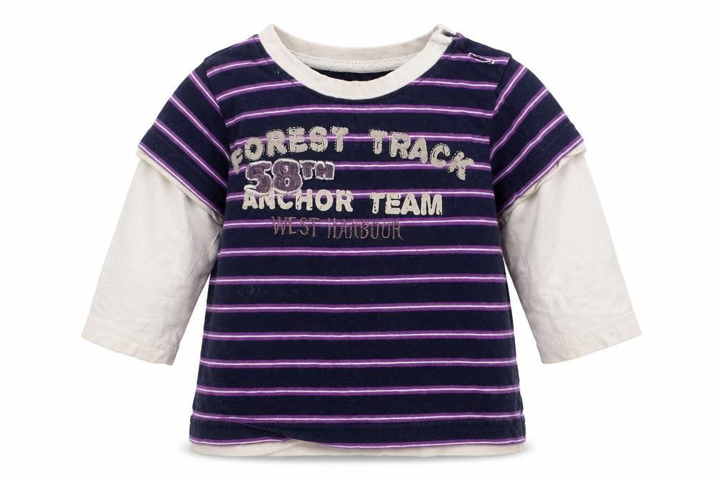 Preworn Baby Multicoloured Striped  Basic T-Shirt Size 6-9 Months  - FOREST TRACK WEST HARBOUR