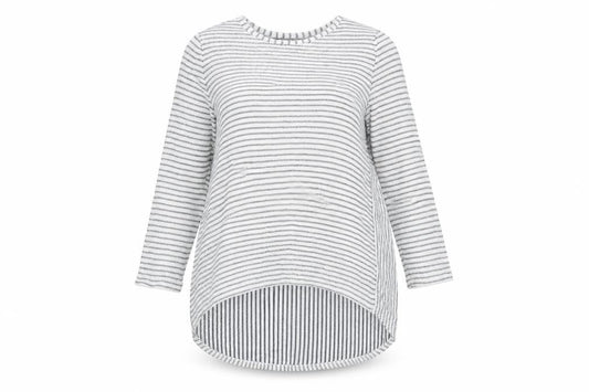 Front view of Tu women’s multicoloured striped jumper, size UK 12