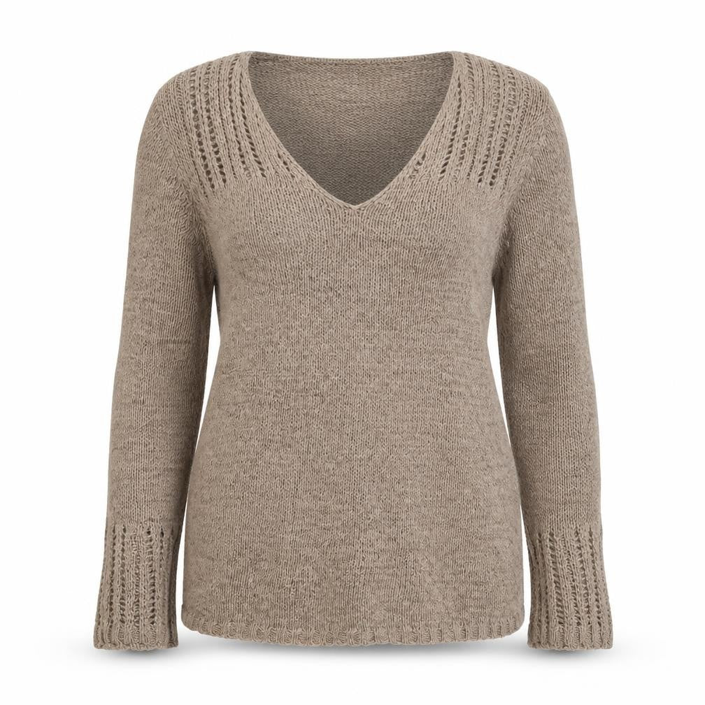 Front view of BHS women’s brown jumper, size UK 14