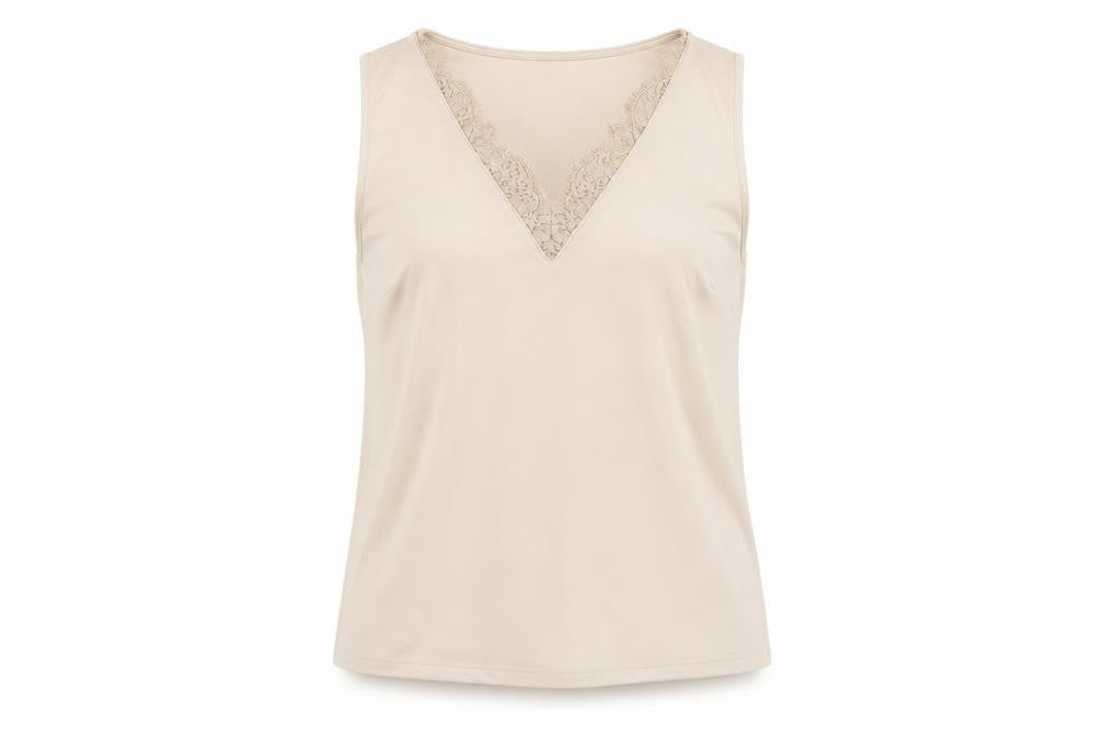 Front view of H&M women’s pink basic blouse, size M