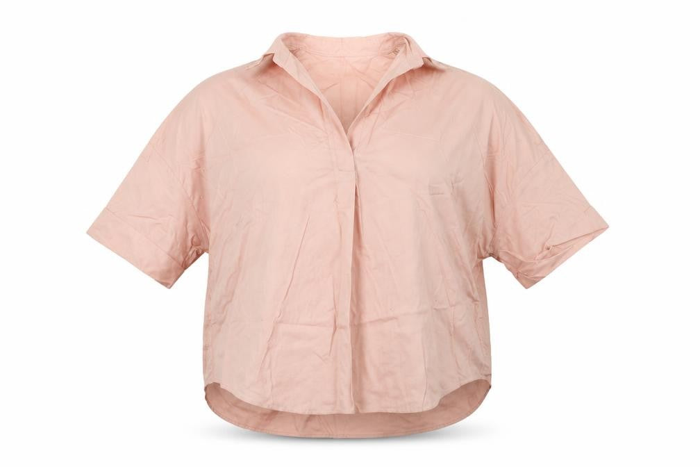 Front view of Primark women’s pink basic blouse, size UK 6