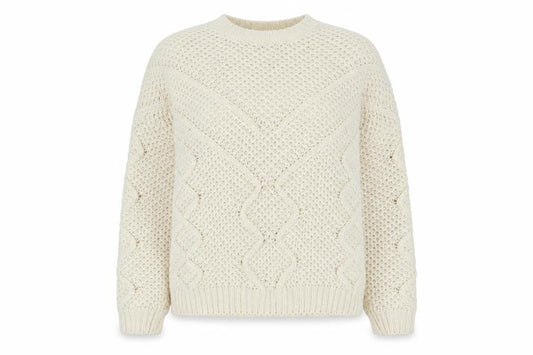 Front view of OVS women’s ivory knit jumper, size M
