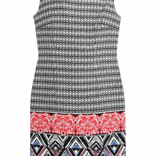 Mario Serrani Womens Black Geometric  Shirt Dress  Size 12