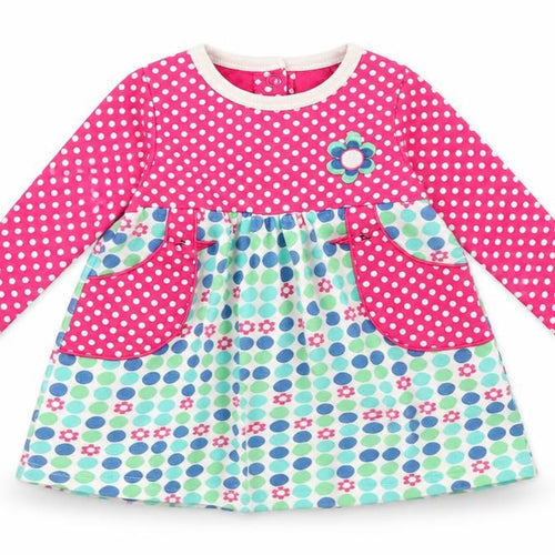 BlueZoo Girls Pink Polka Dot  Skater Dress  Size 3-6 Months