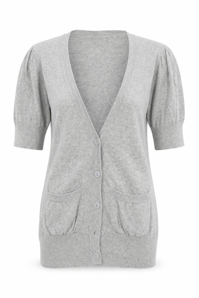 New Look Womens Grey  Knit Cardigan Jumper Size 6