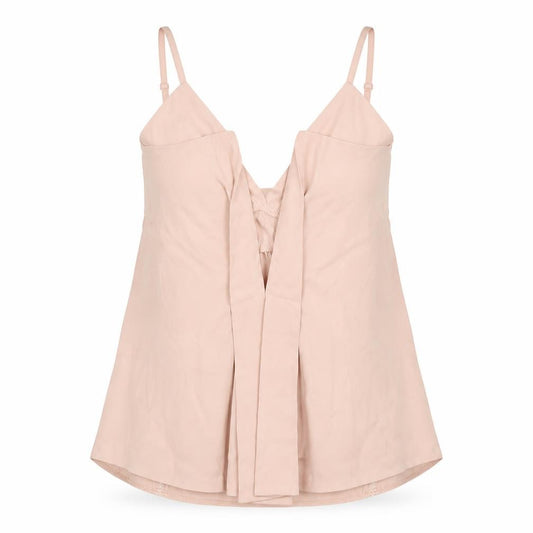 Front view of ASOS women’s pink camisole blouse, size UK 8, - plunge back