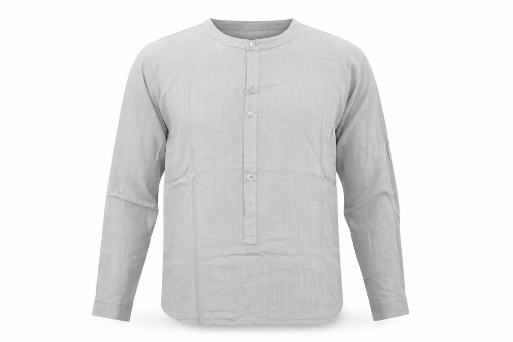 Front view of Reverb men’s grey button-up, size S