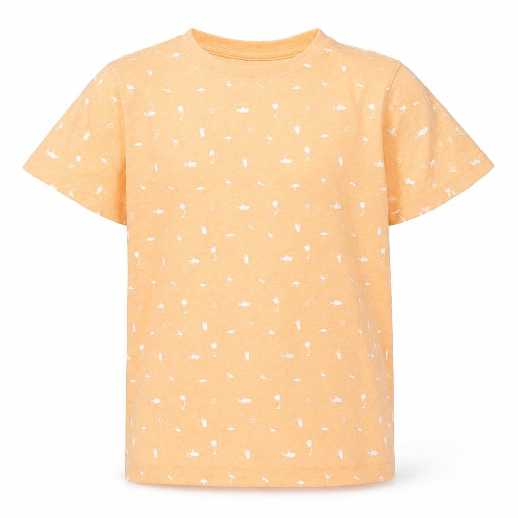 Front view of Primark boys’ orange basic t-shirt, size 7-8, years