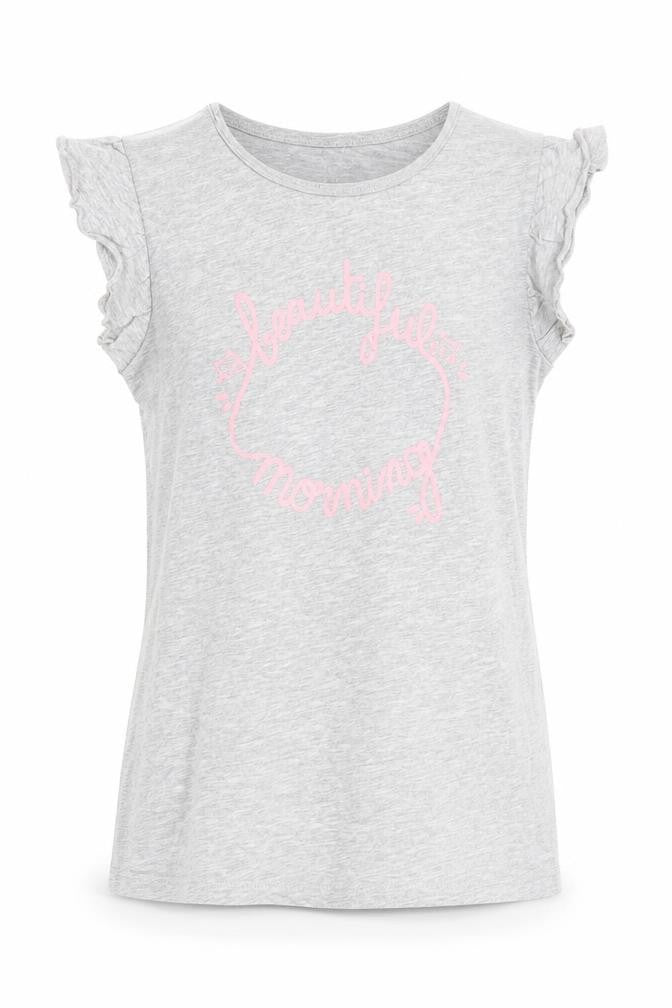 Front view of La Redoute girls’ grey basic t-shirt, size 12, years