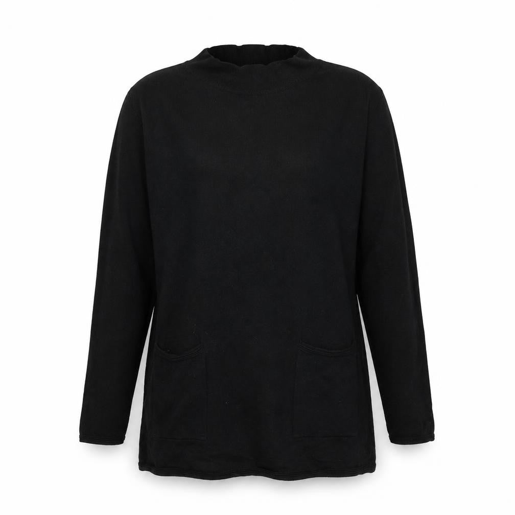 Front view of Capsule women’s black jumper, size UK 12