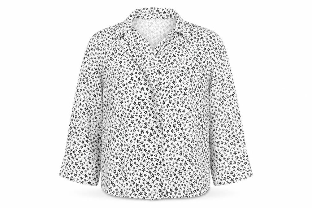 Front view of George women’s white geometric basic button-up, size UK 12