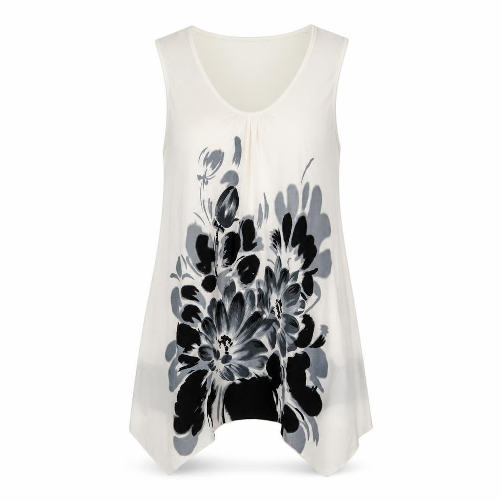 Autonomy Womens Ivory Floral  T-Shirt Dress  Size 16
