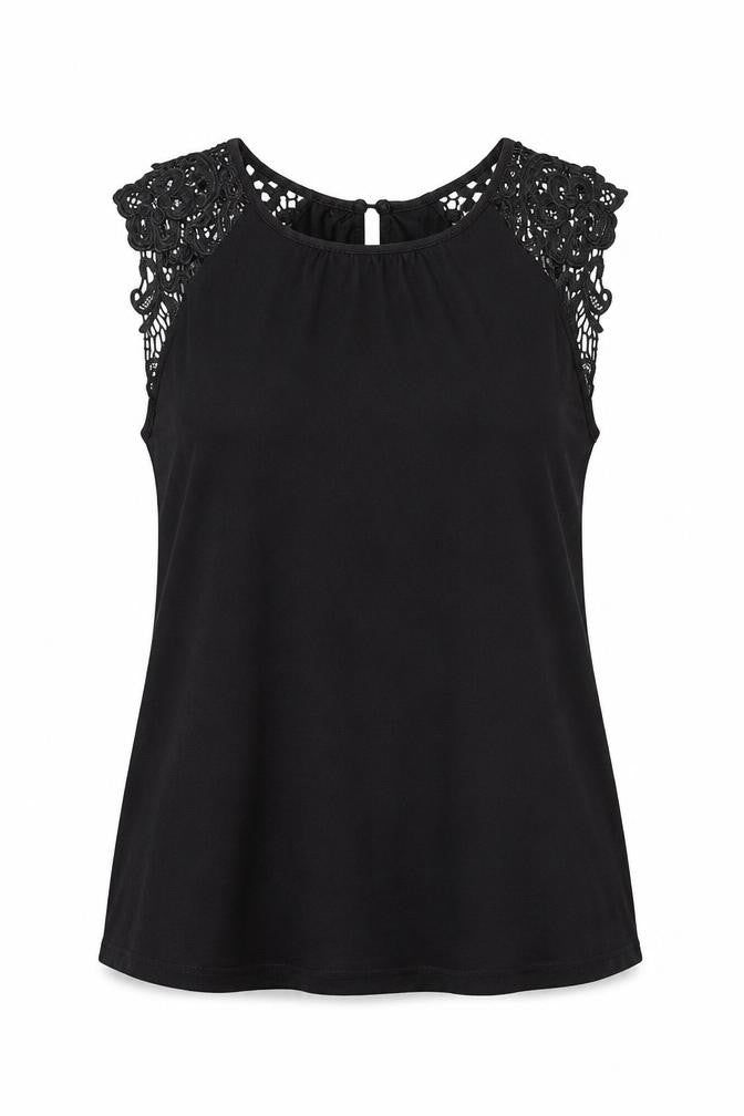 Front view of H&M women’s black basic tank, size S
