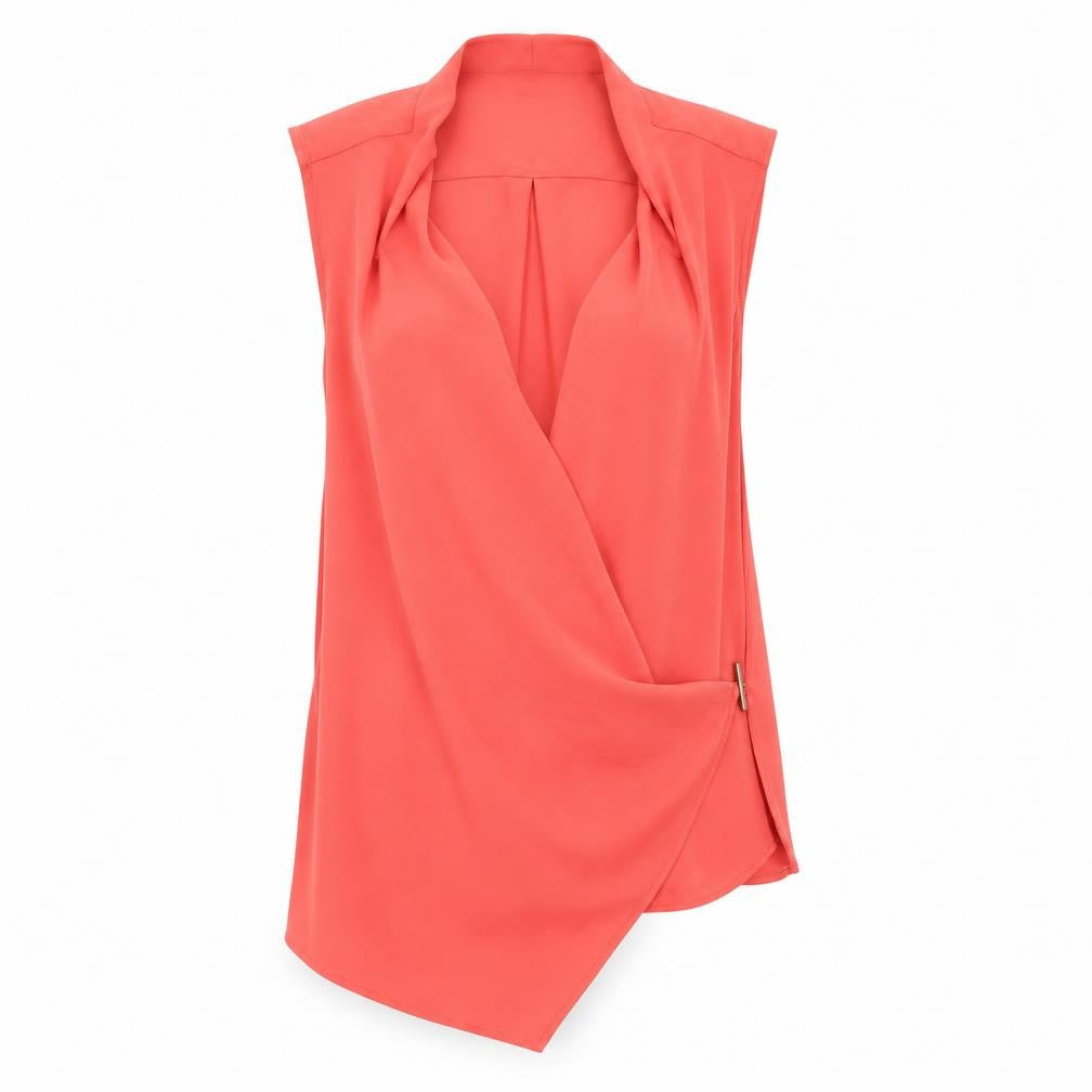 Front view of River island women’s pink basic tank, size UK 10