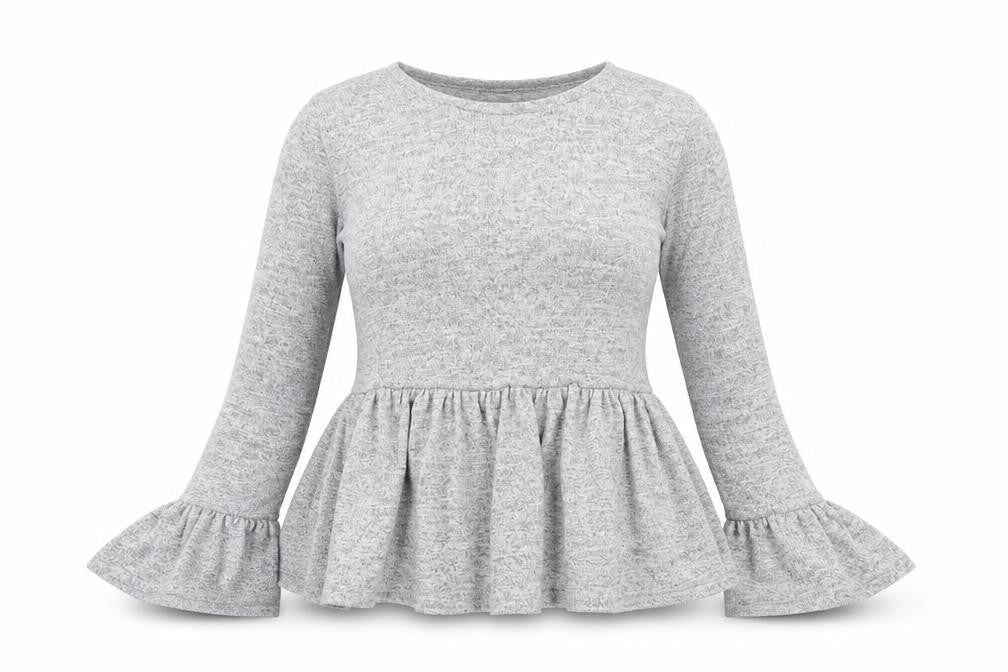 Front view of Boohoo women’s grey jumper, size UK 8