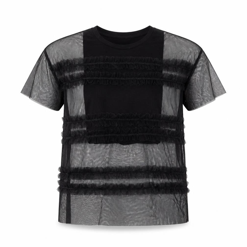 Front view of River Island girls’ black basic t-shirt, size 7, years