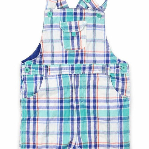 Beebay Girls Blue Plaid  Dungaree One-Piece Size 3 Years