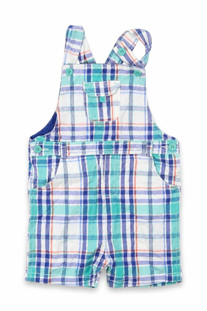 Beebay Girls Blue Plaid  Dungaree One-Piece Size 3 Years