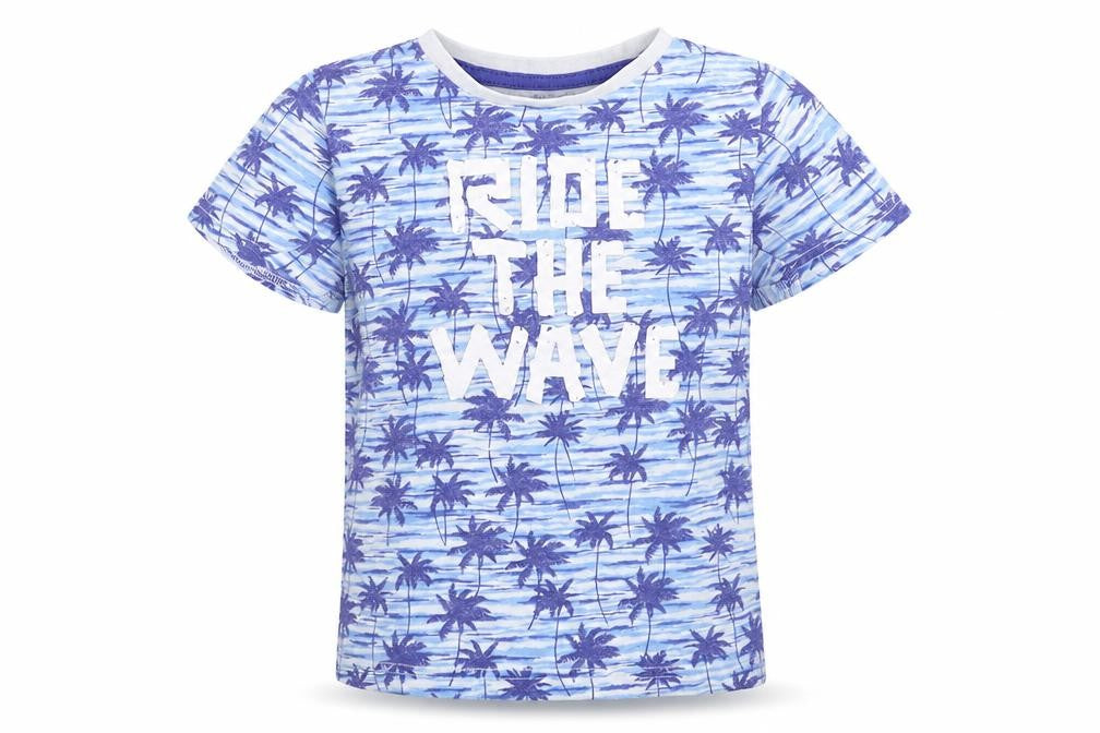 Front view of Peacocks boys’ multicoloured basic t-shirt, size 6-7, years