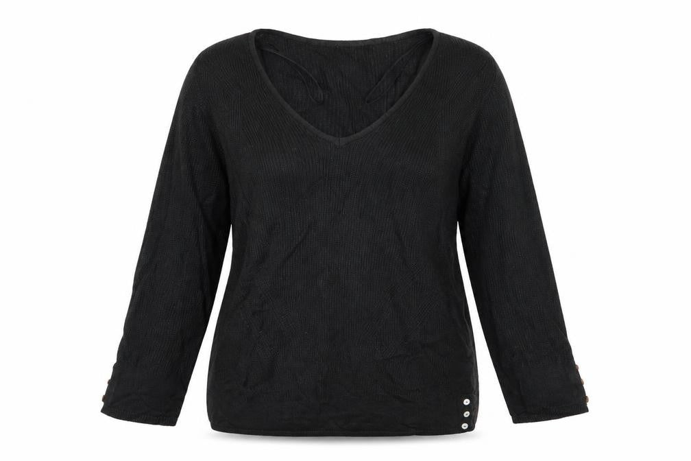 Front view of Per Una women’s black jumper, size UK 10