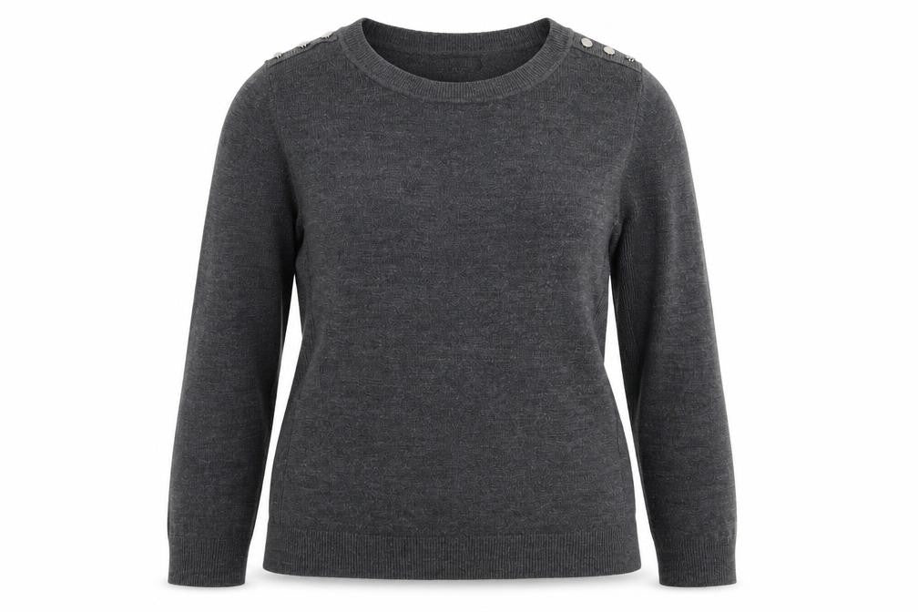 Front view of Primark women’s grey jumper, size UK 12