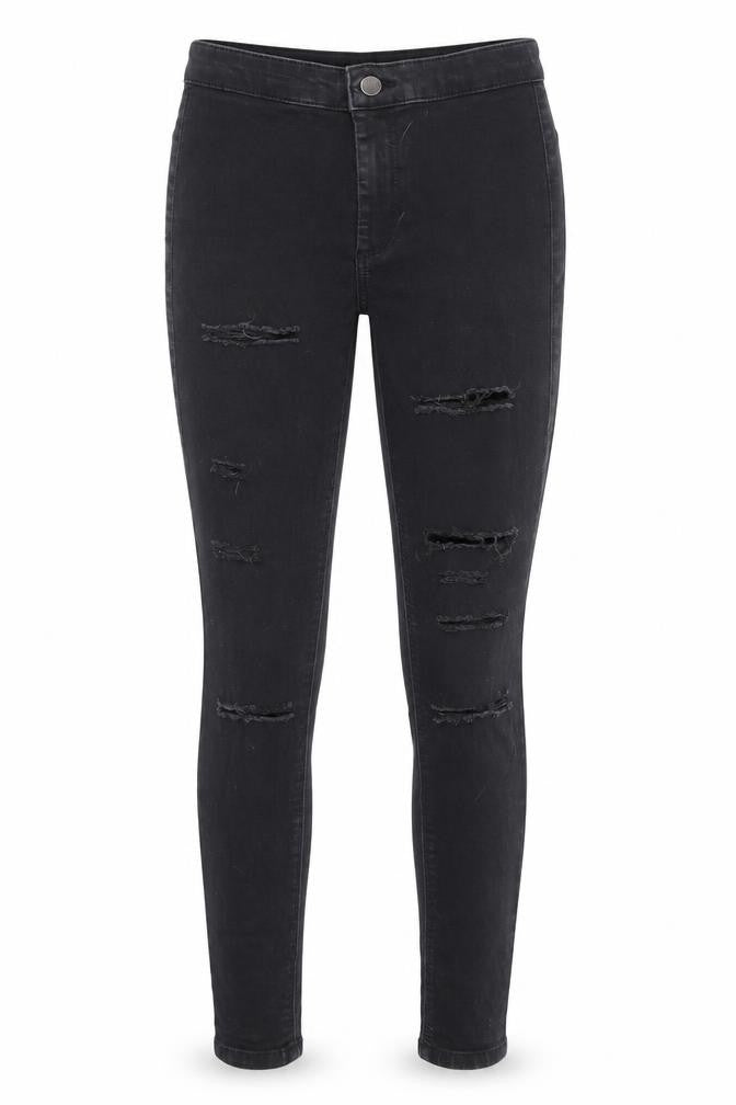 Topshop Womens Black   Skinny Jeans Size 25 in L32 in - RIPPED JEANS
