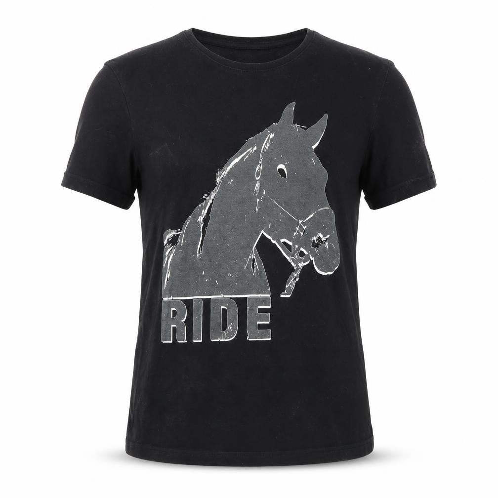 Front view of Stedman boys’ black geometric basic t-shirt, size M