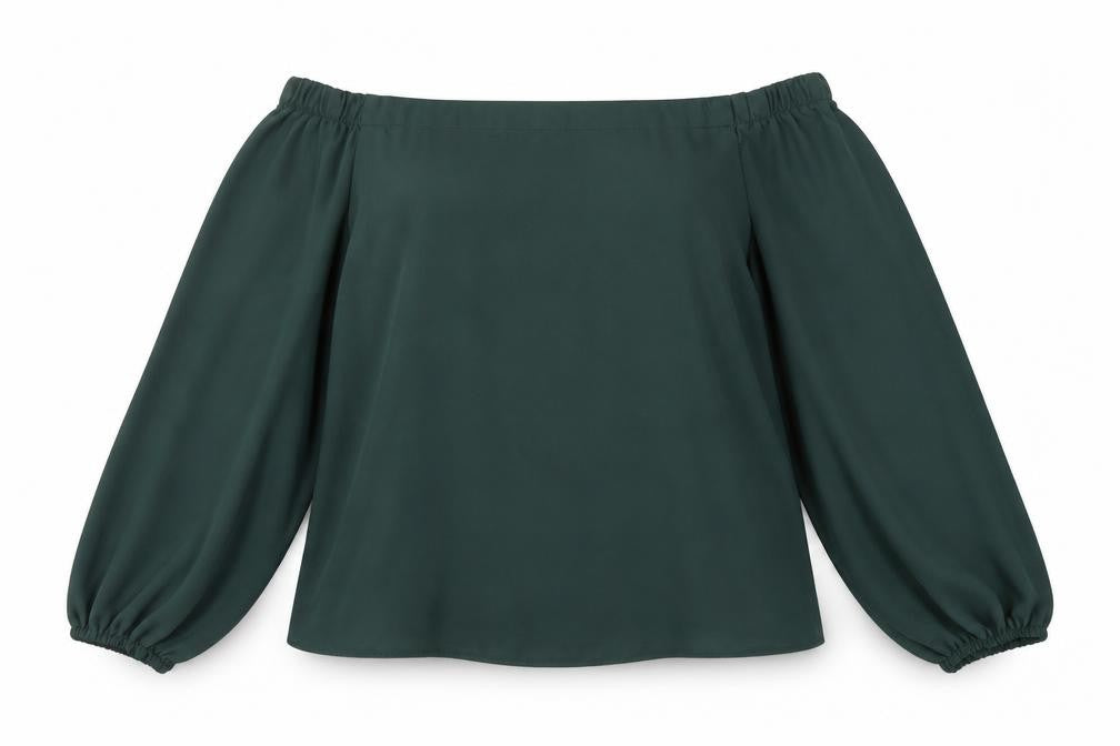Front view of New Look women’s green basic blouse, size UK 10
