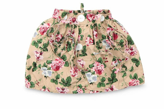 Front view of TONG BEIDI girls’ multicoloured geometric flare skirt, size 12, months