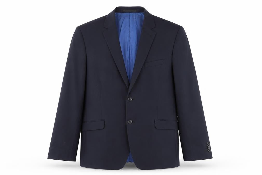 Front view of Performance Suit men’s blue jacket suit jacket, size 42