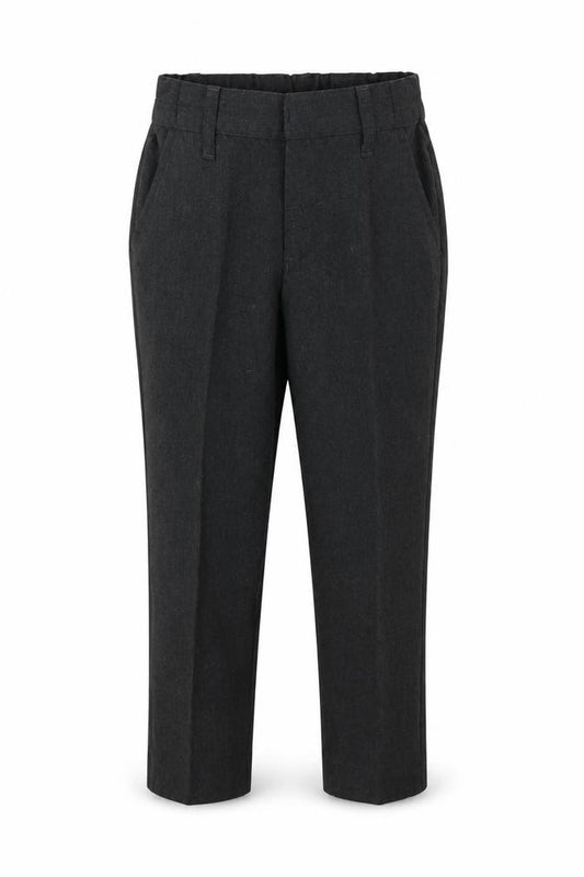 Front view of Nutmeg boys’ grey trousers, size 3-4, years