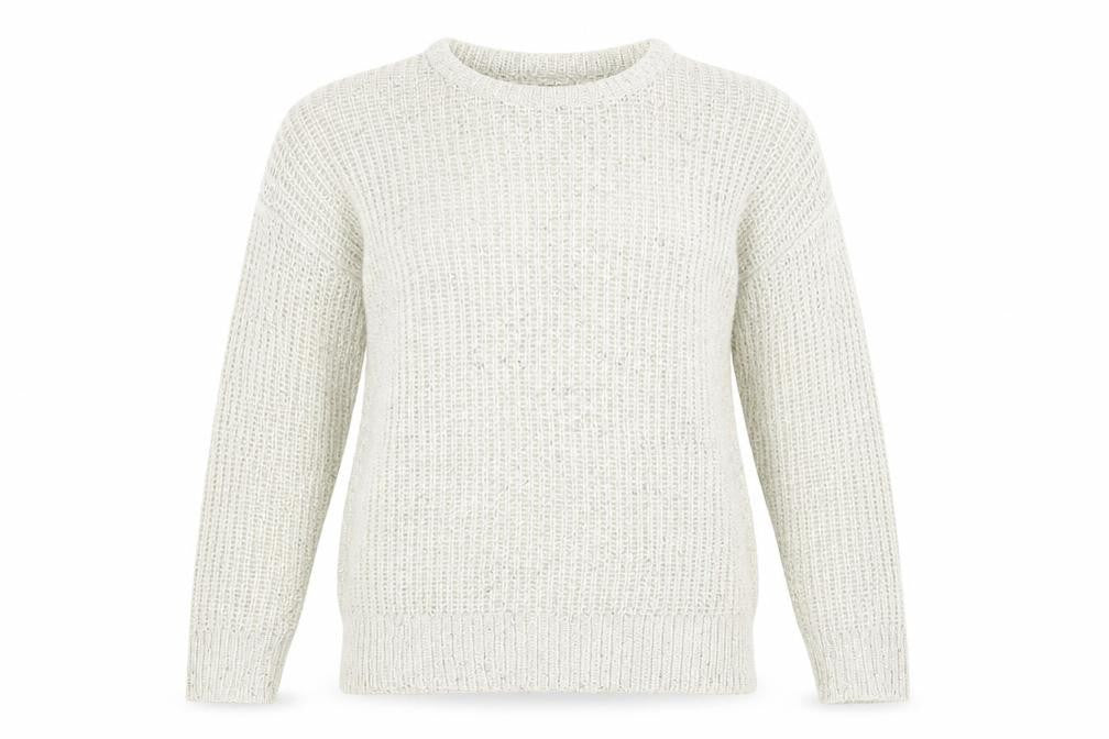 Front view of Atmosphere women’s white jumper, size UK 10
