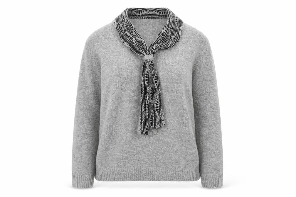 Front view of MONIQUE women’s grey jumper, size M