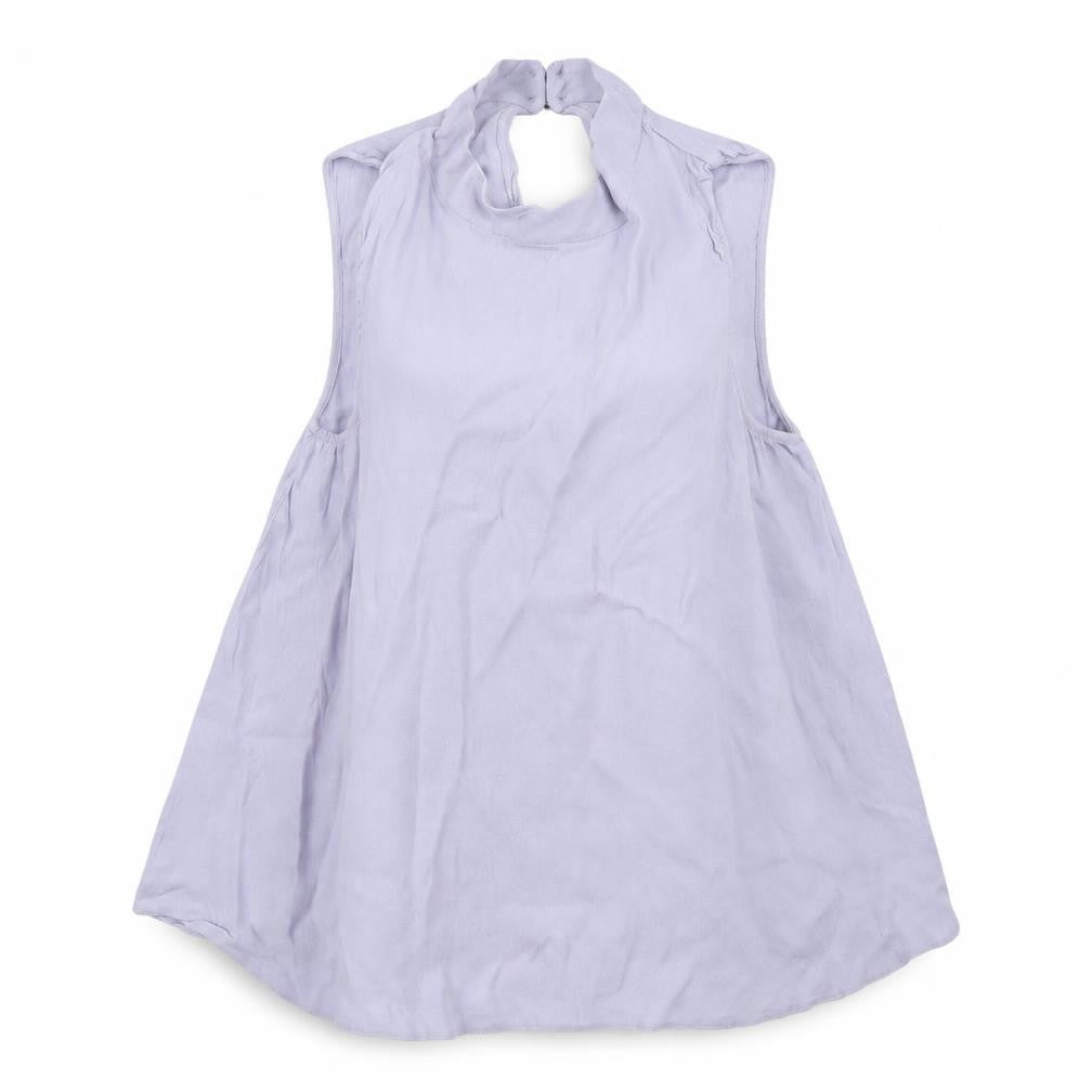 Front view of Matalan women’s blue basic blouse, size UK 12