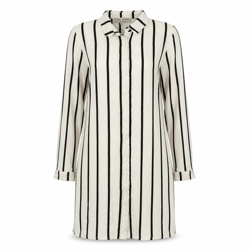 Parisian Collection Womens White Striped  Shirt Dress  Size 8
