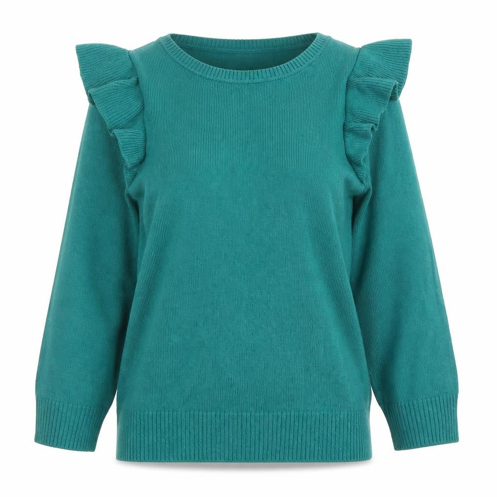 Front view of H&M women’s green jumper, size M