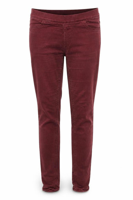 Front view of H&M women’s purple denim skinny jeans, size UK 10, 27-inch leg