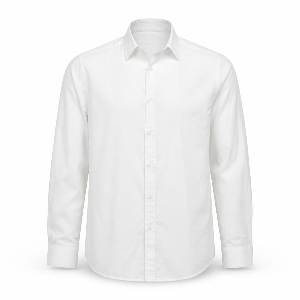 Front view of Topman men’s white button-up, size S