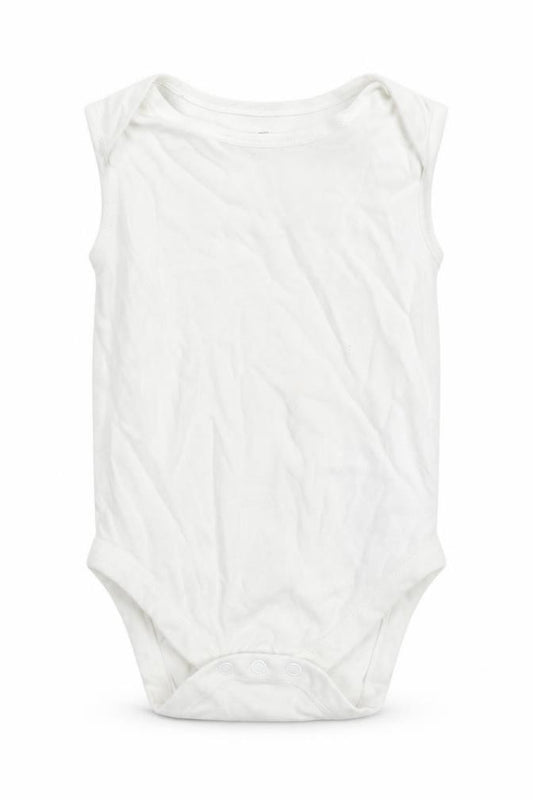 Front view of Early Days Baby White Babygrow One-Piece, size 18, Months