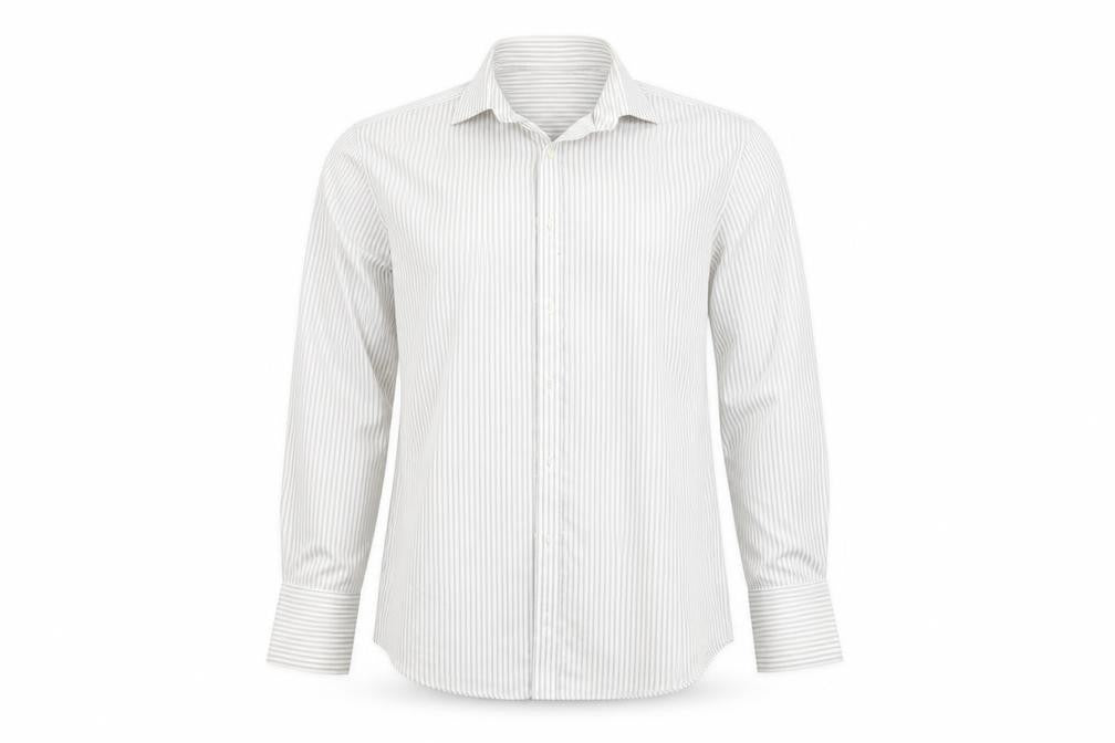 Front view of Marks & Spencer men’s multicoloured striped button-up, size 15