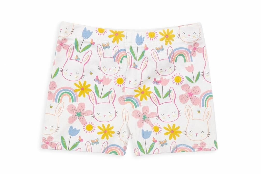 F&F  Girls White Animal Print  Cropped Trousers Size 3-6 Months