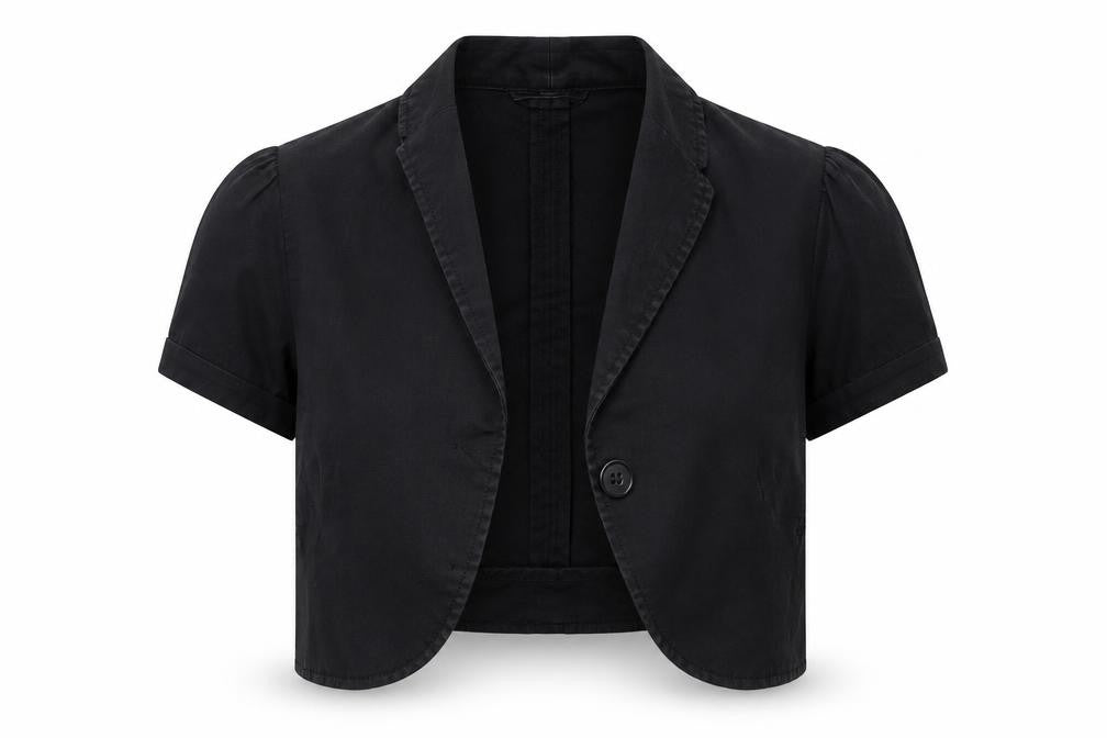 Front view of Divided women’s black jacket blazer, size UK 8