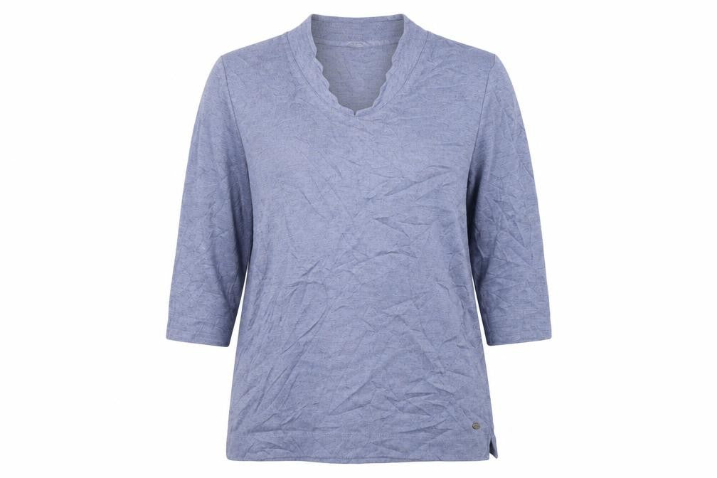 Front view of TIGI women’s blue jumper, size UK 14