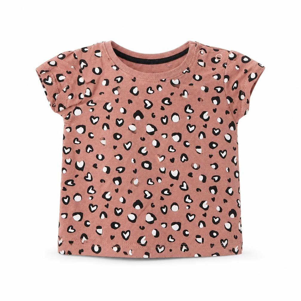Primark Girls Pink Animal Print  Basic T-Shirt Size 0-3 Months