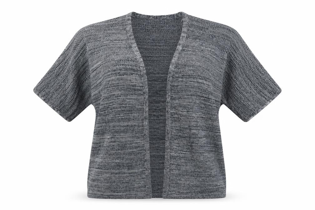 Front view of Soon women’s blue striped cardigan jumper, size M