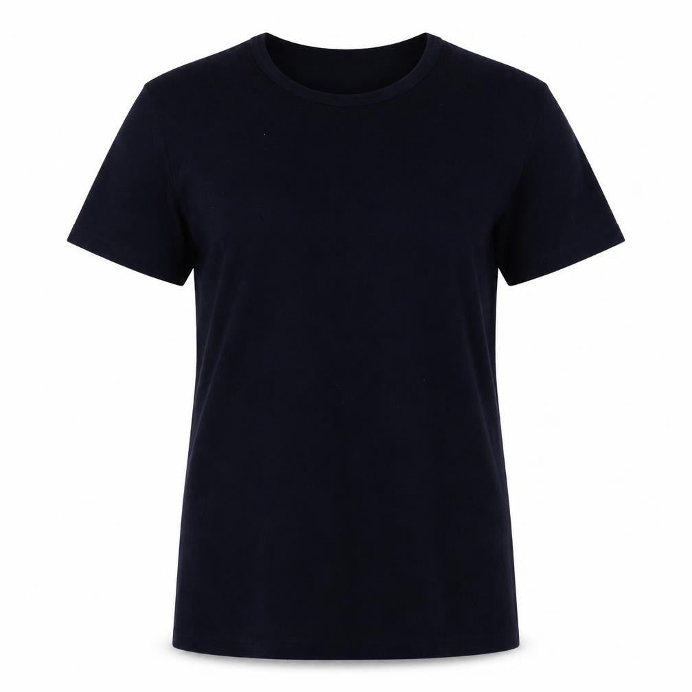 Front view of Preworn women’s blue fleece basic t-shirt, size M