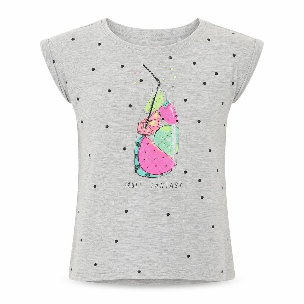 Front view of Cool Club girls’ grey basic t-shirt, size 4-5, years