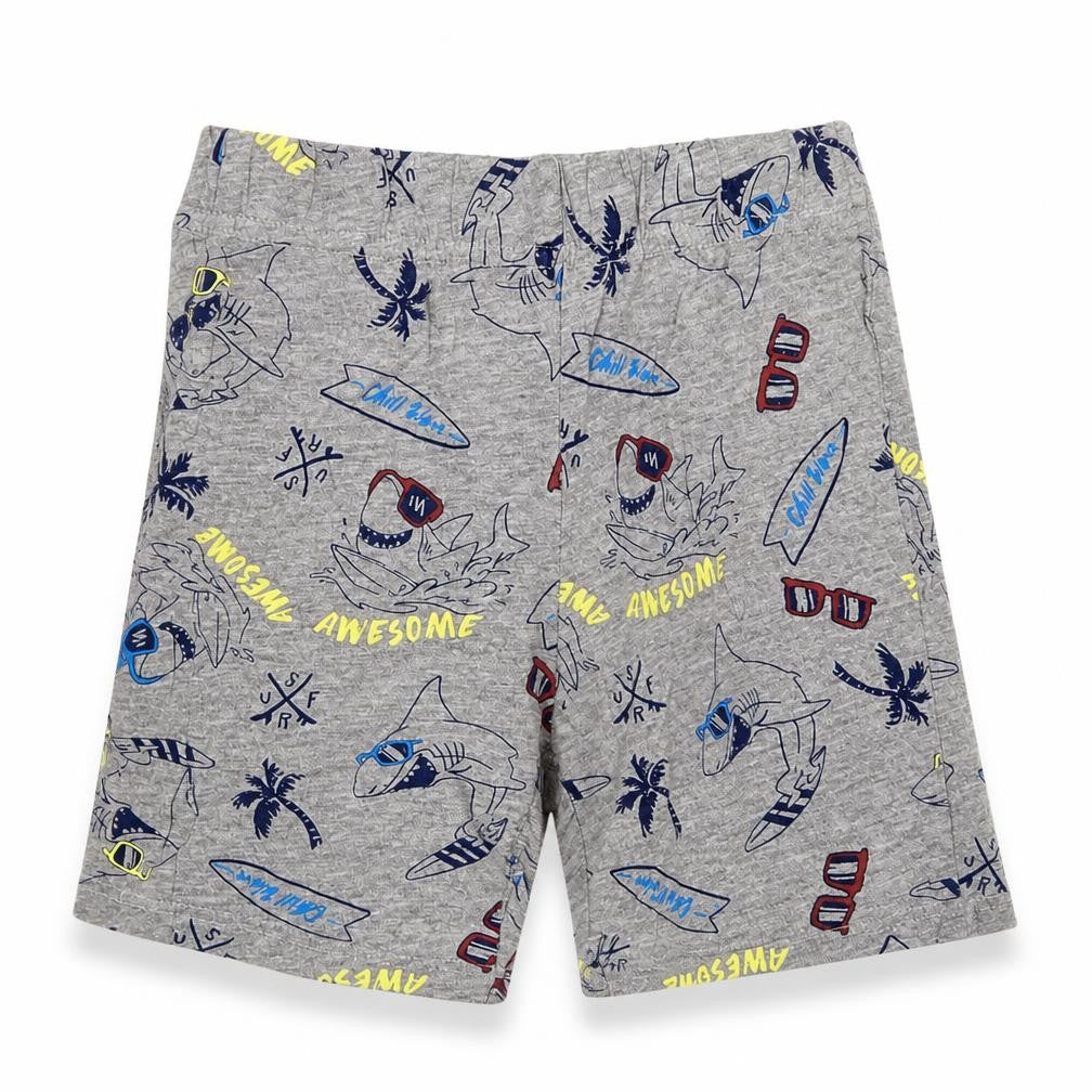 Preworn Boys Grey Geometric  Sweat Shorts Size 5-6 Years