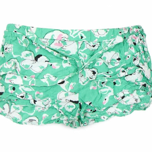 Primark Womens Green Floral  Boyfriend Shorts Size S